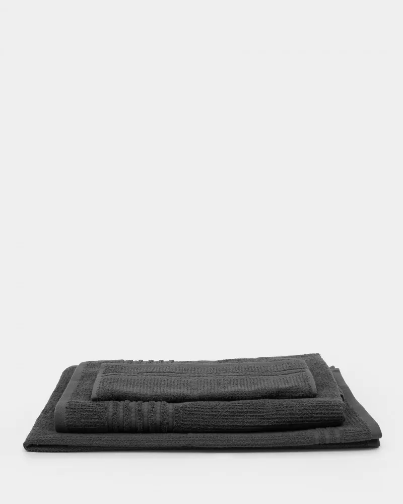 Набор из трех хлопковых полотенец серого цвета